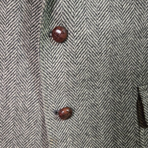 Vintage Sanger Harris Mens Wool Blazer Jacket USA Size 46 Herringbone Preppy Pro - Picture 8 of 16